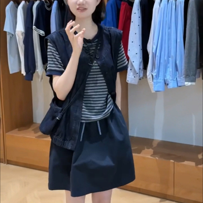 QS67003秋款牛仔马甲背心外套女