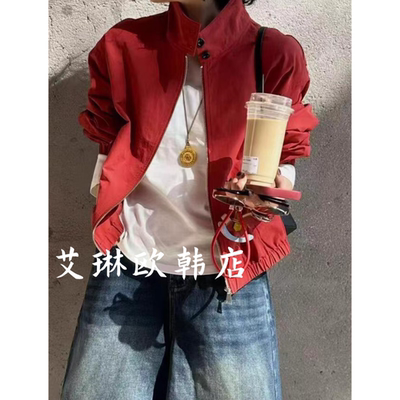 0265006春款拉链夹克短外套女