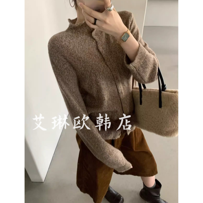 卡蔓韩标25700秋款羊驼毛针织衫