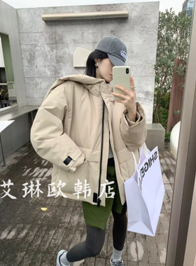 福利不退浅之夏QZX809冬季休闲连帽宽松90白鸭绒羽绒服冲锋衣外套