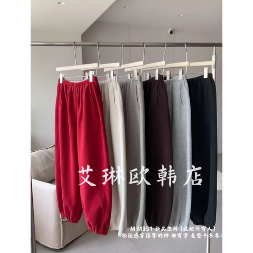 卡蔓韩标MM351冬款加绒束脚卫裤