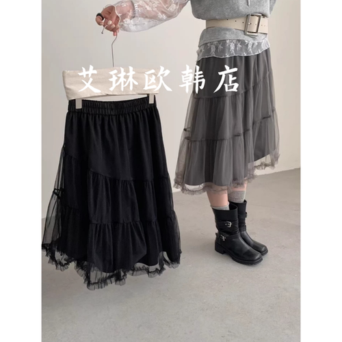 土布鱼7711春夏网纱半身裙蛋糕裙