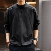 秋季 格蓝鹿高端山系户外半拉链长袖 T恤男款 宽松运动速干上衣外套