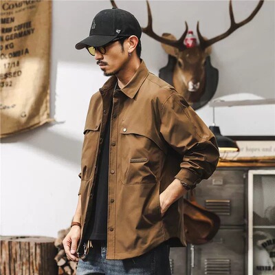 美拉德复古猎装夹克男春季2026新款美式潮牌户外通勤宽松工装外套