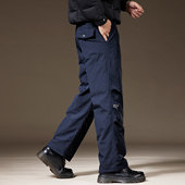 高端90白鸭绒户外滑雪羽绒裤 休闲长裤 男外穿冬季 宽松防寒伞兵工装