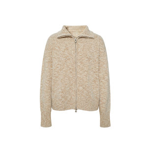 伊折扣2025冬新款 1GB932971 羊毛奢感定织肌理大肚纱拉链针织开衫