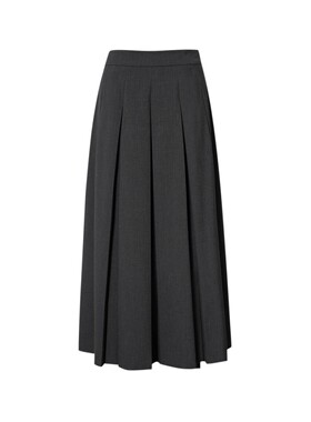 MM麦麦2026春季新款百褶垂感遮胯显瘦经典深灰色半身裙5H2140121