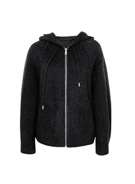 MM麦麦2025秋冬新款灰色绵羊毛连帽双面呢毛呢外套上衣4FA170572