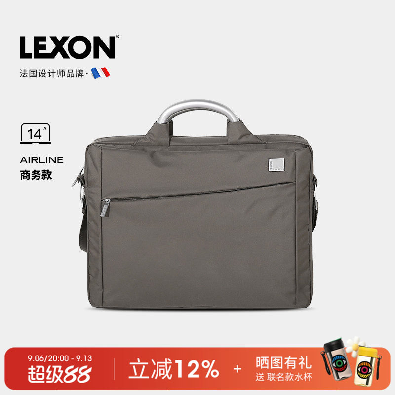 LEXON乐上13/14寸笔记本电脑包男手提包商务通勤公文包单肩包挎包