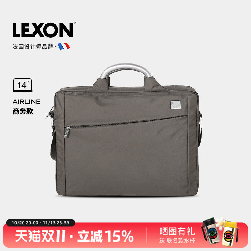 LEXON乐上13/14寸笔记本电脑包男手提包商务通勤公文包单肩包挎包