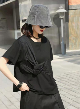 210204设计感小众ins短袖t恤女2021欧货宽松港风大牌百搭上衣女潮