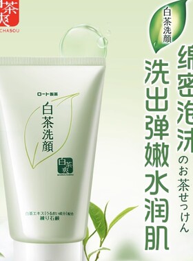 日本委托代买乐敦ROHTO白茶洗颜洗面奶洁面乳收缩毛孔保湿120g