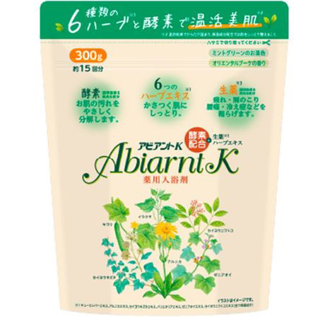 日本委托代买祐德 Abiart K酵素浴盐保湿温和清洁300g