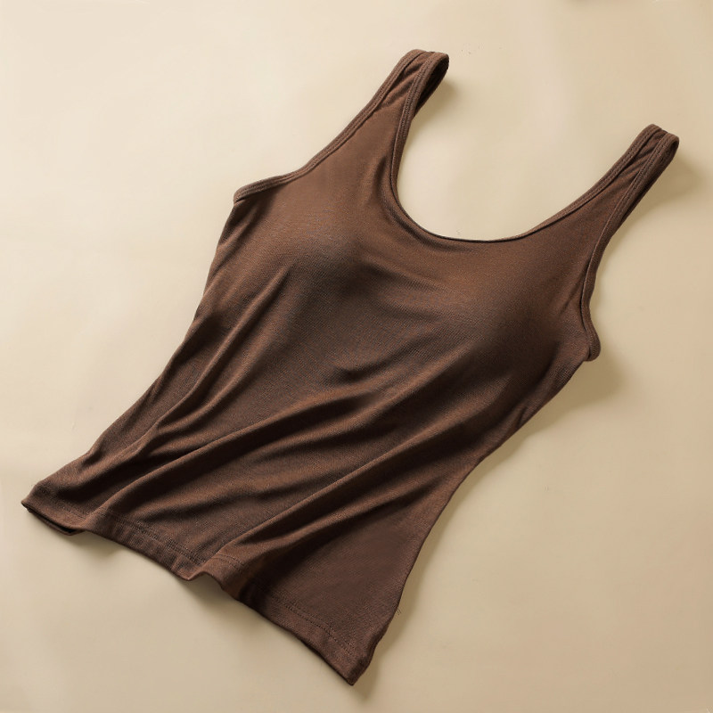 High-End Silk Camisole with Built-In Bra and Chest Pads, Suitable for Layering or Wearing Alone, Featuring a Beautiful Back Design, 2026 Summer New Collection