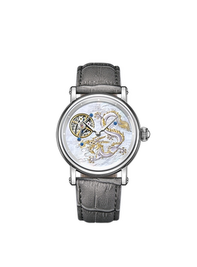 【龙年】上海手表男款The Bund系列时迹限量卡罗素陀飞轮机械表