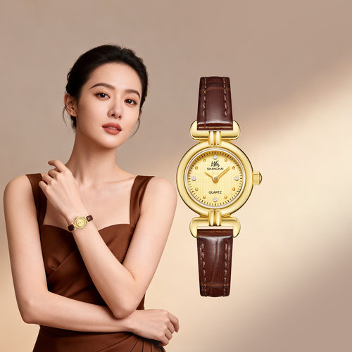 上海手表小表盘女士气质小金表