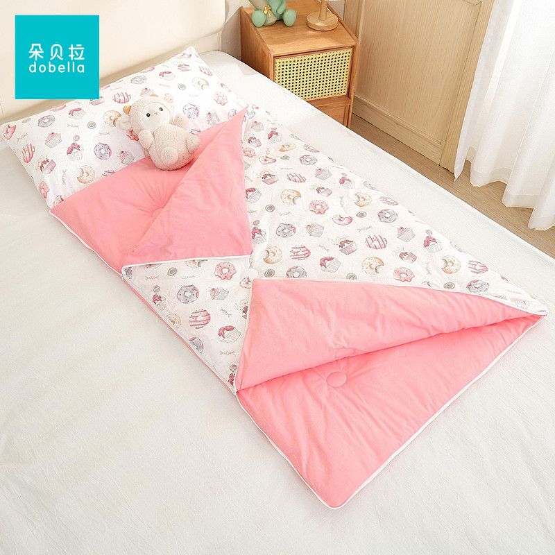 儿童睡袋男孩女孩午托防踢被幼儿园纯棉床品被子睡袋两用春秋冬季