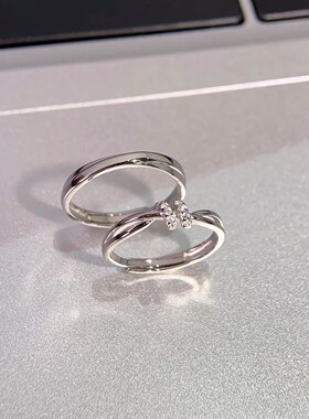 爱意交织情侣戒指s999足银极简百搭小众指环莫比乌斯对戒男女礼物
