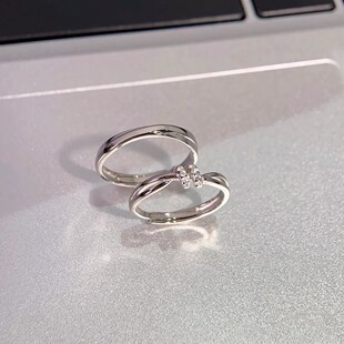 爱意交织情侣戒指s999足银极简百搭小众指环莫比乌斯对戒男女礼物