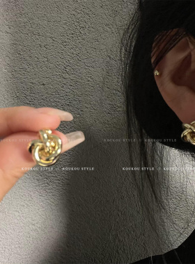 koukoustyle打结麻花韩金属耳钉