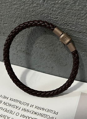 5mm周家转运珠牛皮手绳百搭可穿黄金配绳真皮黑色红色本命年手链