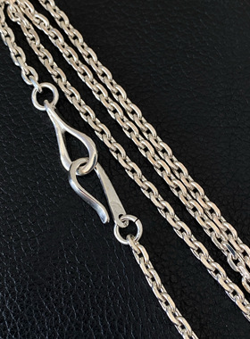 项链925纯银双勾头太角链男女