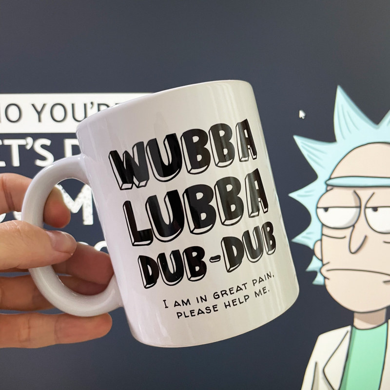 瑞克和莫蒂wubba lubba dub dub欧美国咖啡马克杯水杯男女生礼物