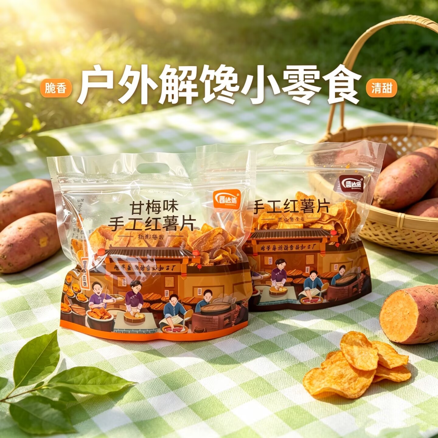 薯达浩手工红薯片甘梅味袋装户外解馋小零食脆香清甜薯类制品