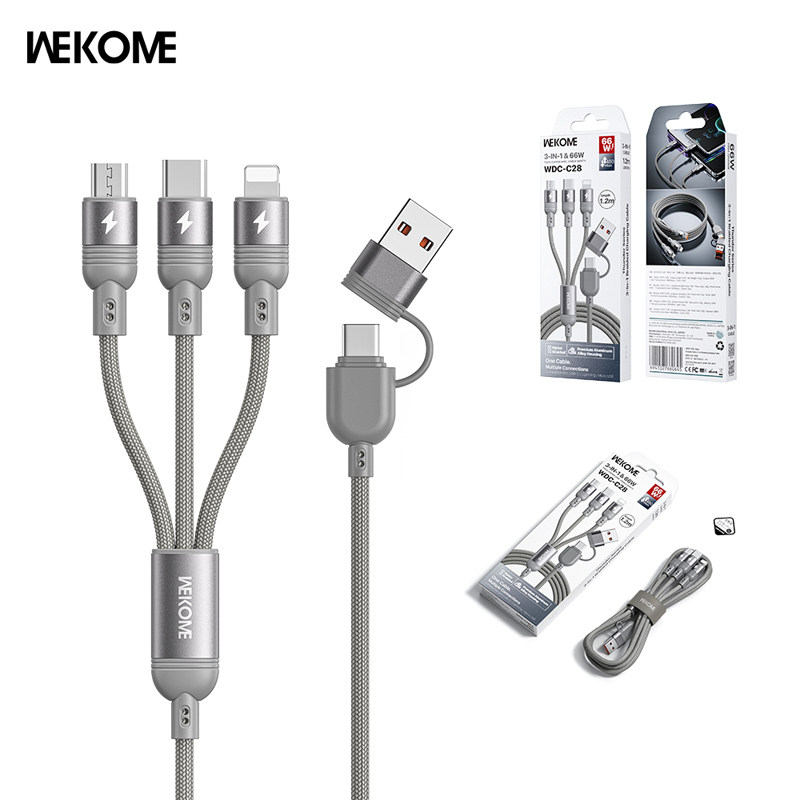 WEKOME66W三合一快充手机数据线