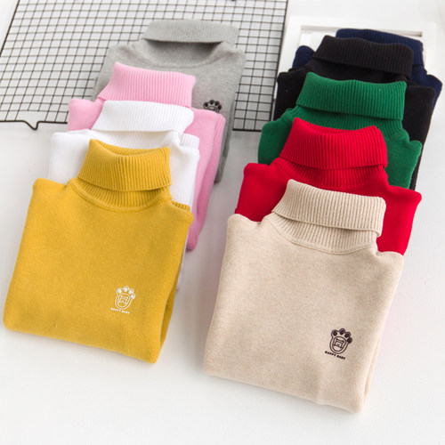 儿童高领毛衣加绒加厚打底衫棉