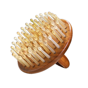 牛老爹羊角梳按摩梳头皮家用男女洗头刷天然正品头部头疗经络梳子