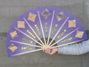 新款渐变朝鲜族舞蹈扇子纱扇子韩国舞蹈扇子学院派鲜族舞扇烫金花