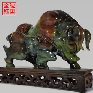 牛摆件玉石客厅办公桌华尔街牛招财股市牛转乾坤办公室玉牛吉祥物