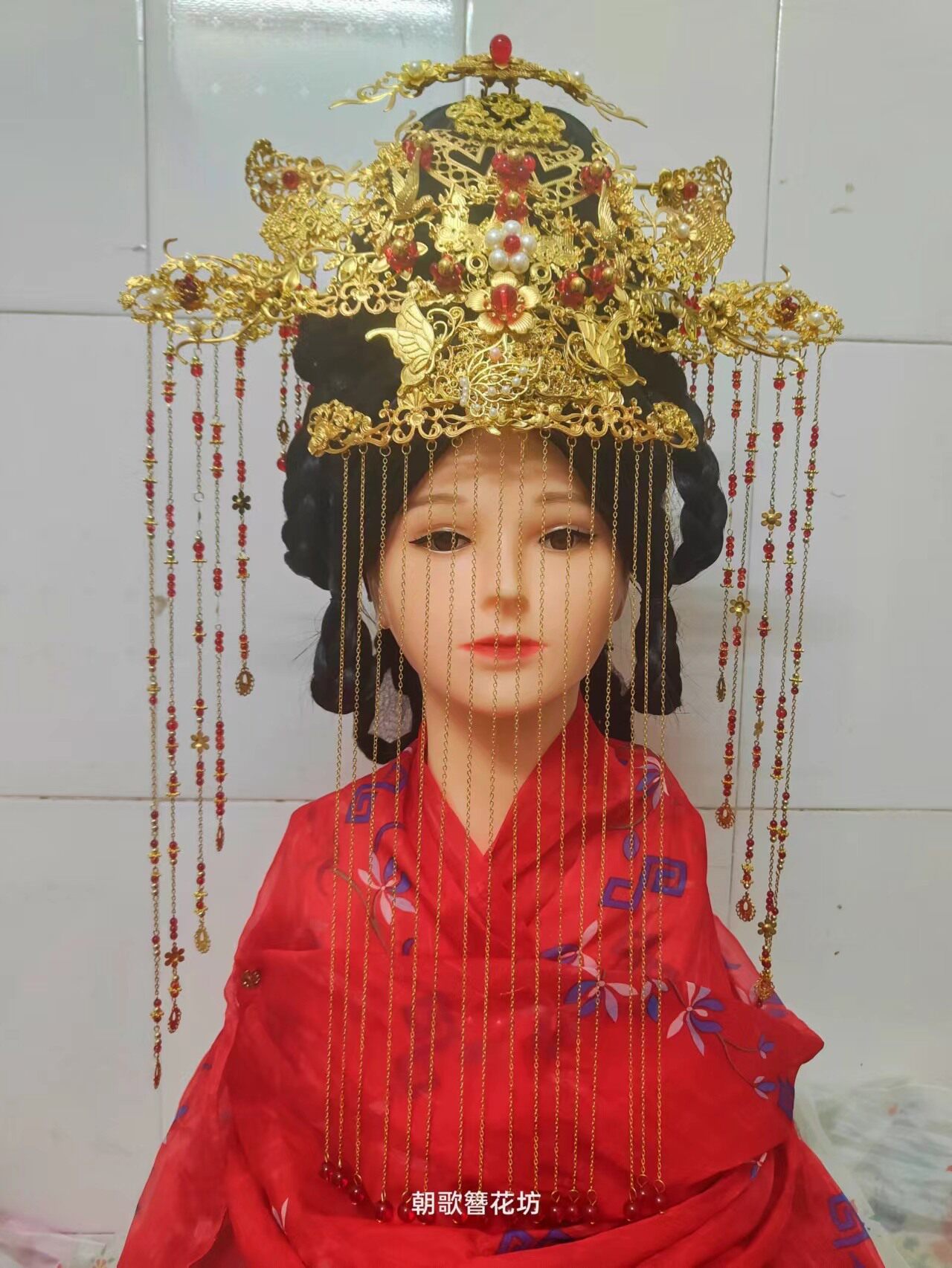 古风苍兰诀赤地女子同款大婚发冠婉倾娘子汉服头饰新娘配饰品发饰