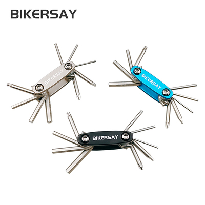 BIKERSAY自行车修理工具多功能内六角十字一字T25迷你折叠工具组