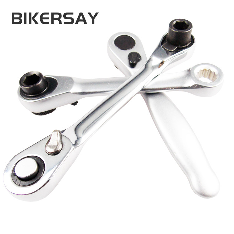 BIKERSAY自行车工具棘轮套筒批头手柄 迷你棘轮扳手 双向快速扳手