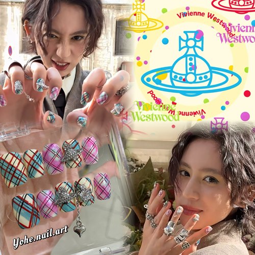 西太后格纹高级感穿戴甲美甲