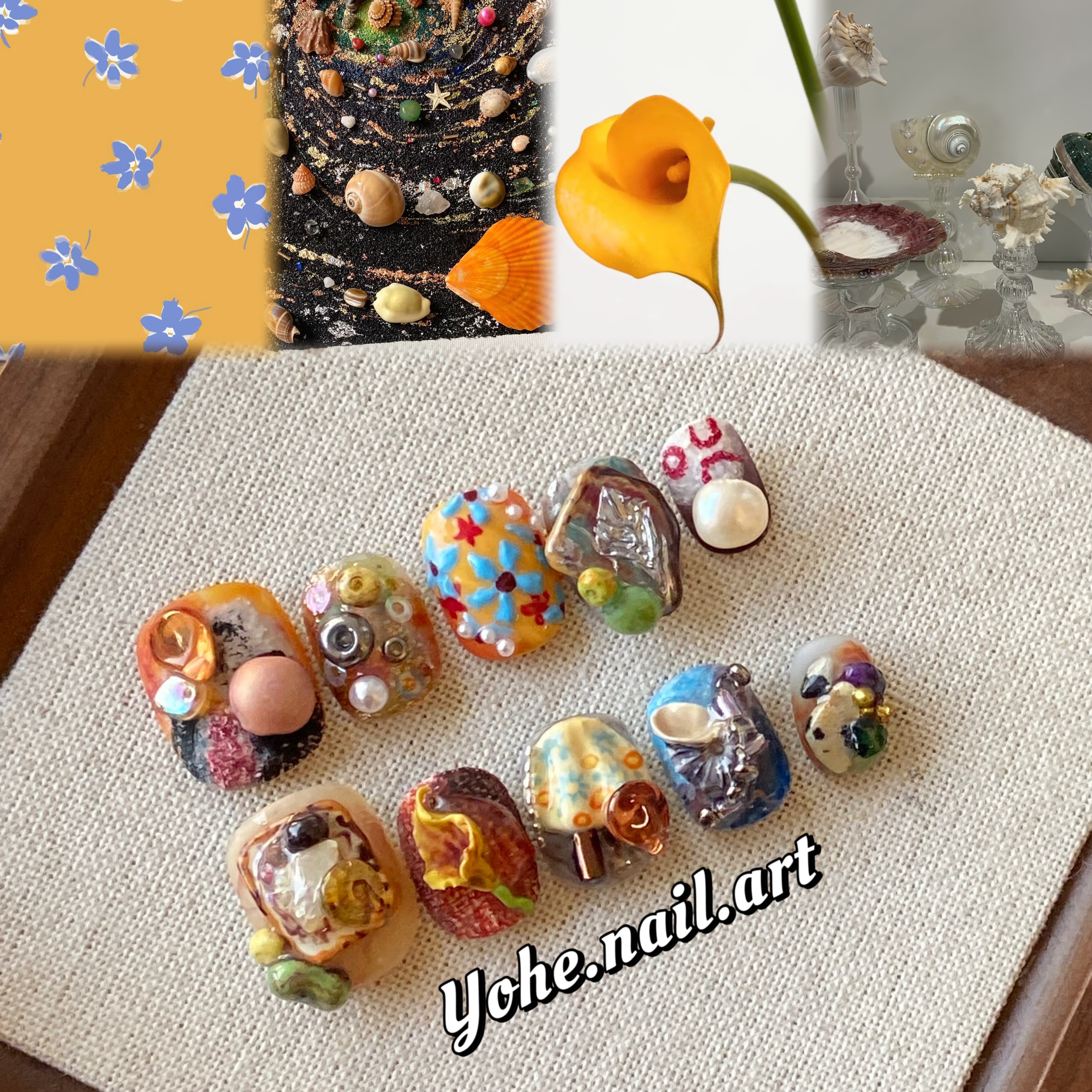 宥荷Studio 汐浪乐章 高级感穿戴甲美甲定制假指甲手工定制短甲