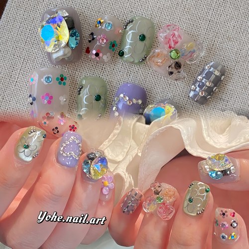 花解语高级感穿戴甲美甲