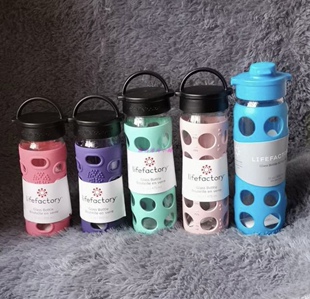 美国Lifefactory玻璃杯配件350/475/650ml杯盖硅胶套