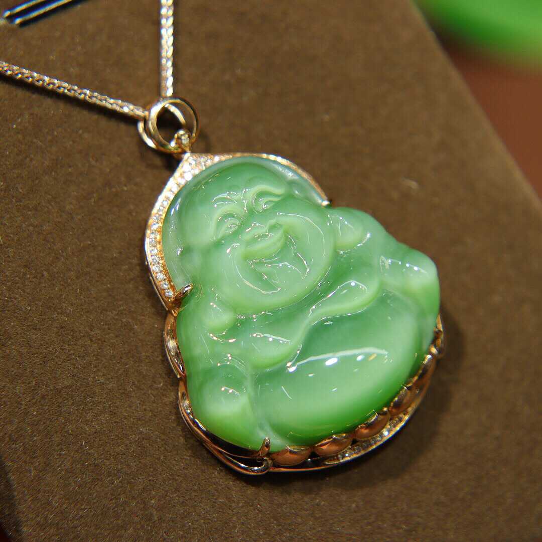 原创设计翡翠金镶玉送老婆礼物