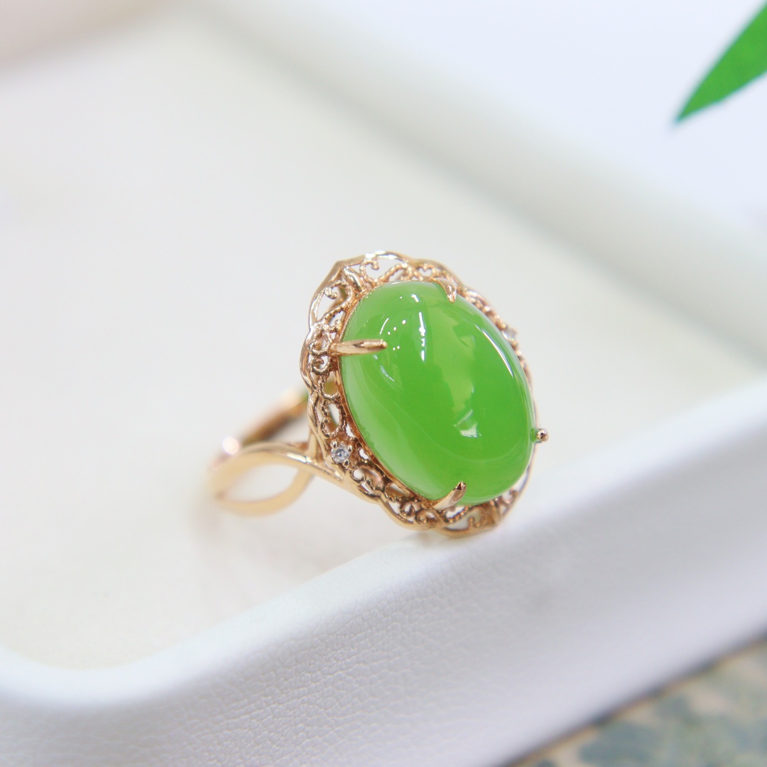 原创设计翡翠金镶玉项链送妈妈