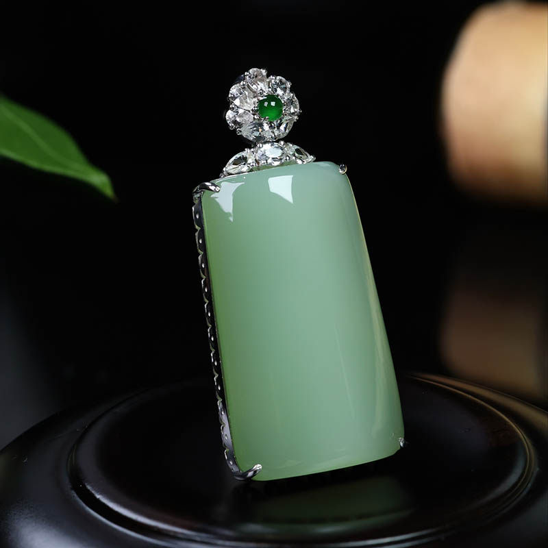 原创设计翡翠金镶玉项链送老婆