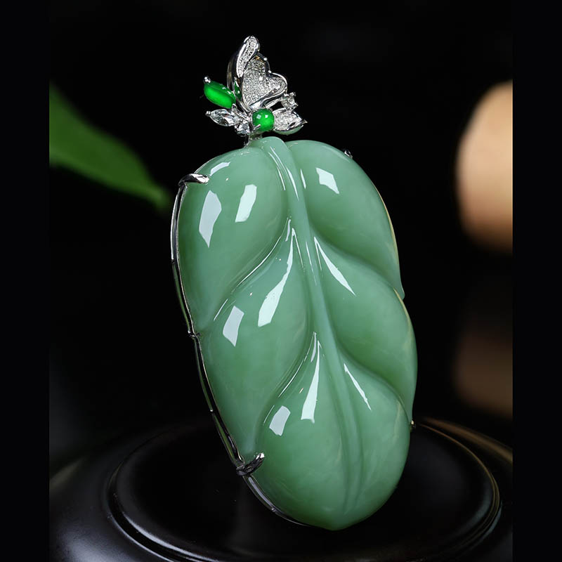 原创设计翡翠金镶玉项链送老婆