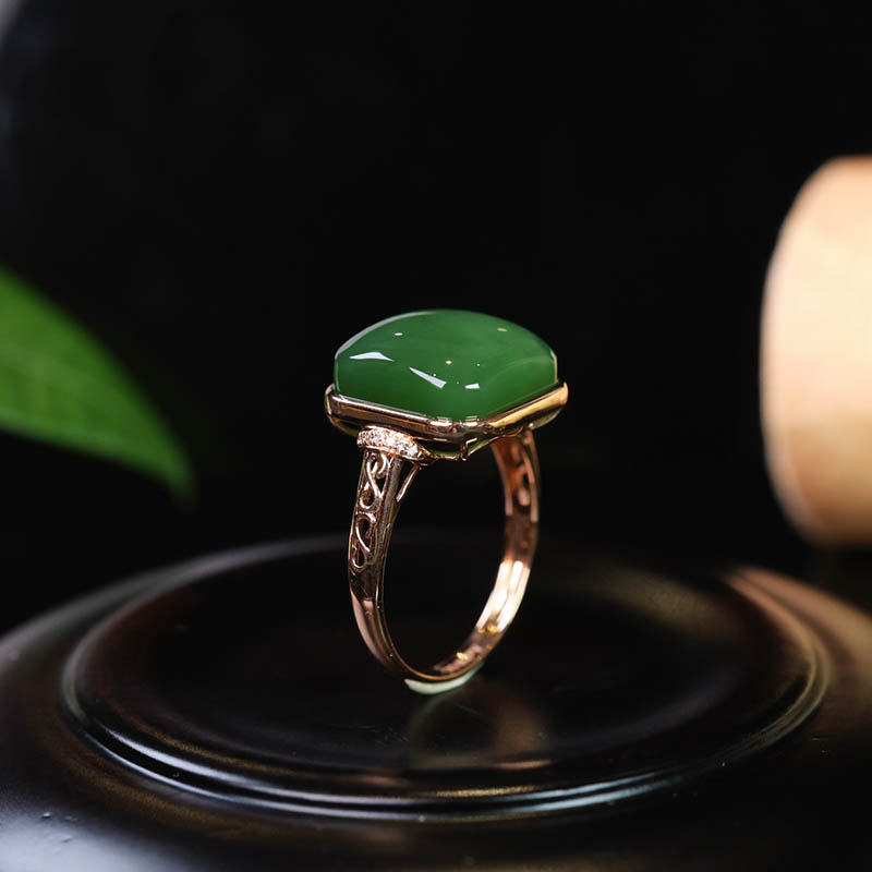 原创设计翡翠金镶玉手饰送妈妈