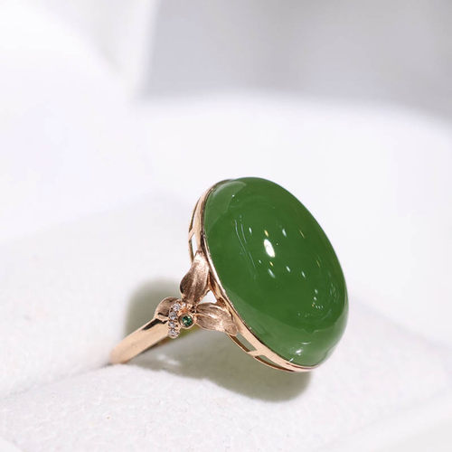 原创设计翡翠金镶玉手饰送妈妈