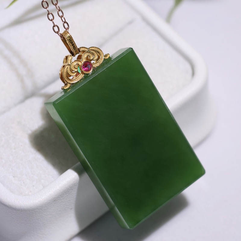 原创设计翡翠金镶玉项链送妈妈