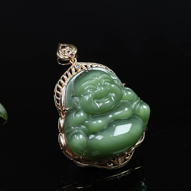 原创设计翡翠金镶玉送老婆礼物