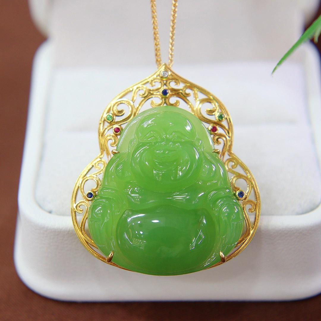 国庆节礼物天然和田玉吊坠