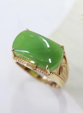 原创设计翡翠金镶玉送爸爸